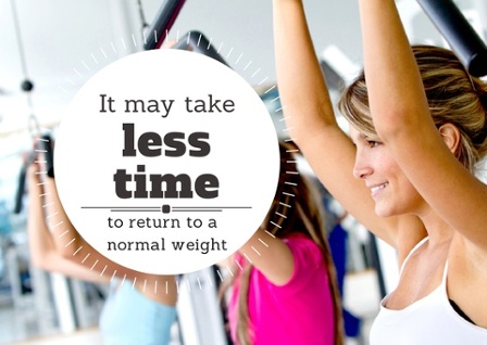 It may take less time to returnt to a normal weight